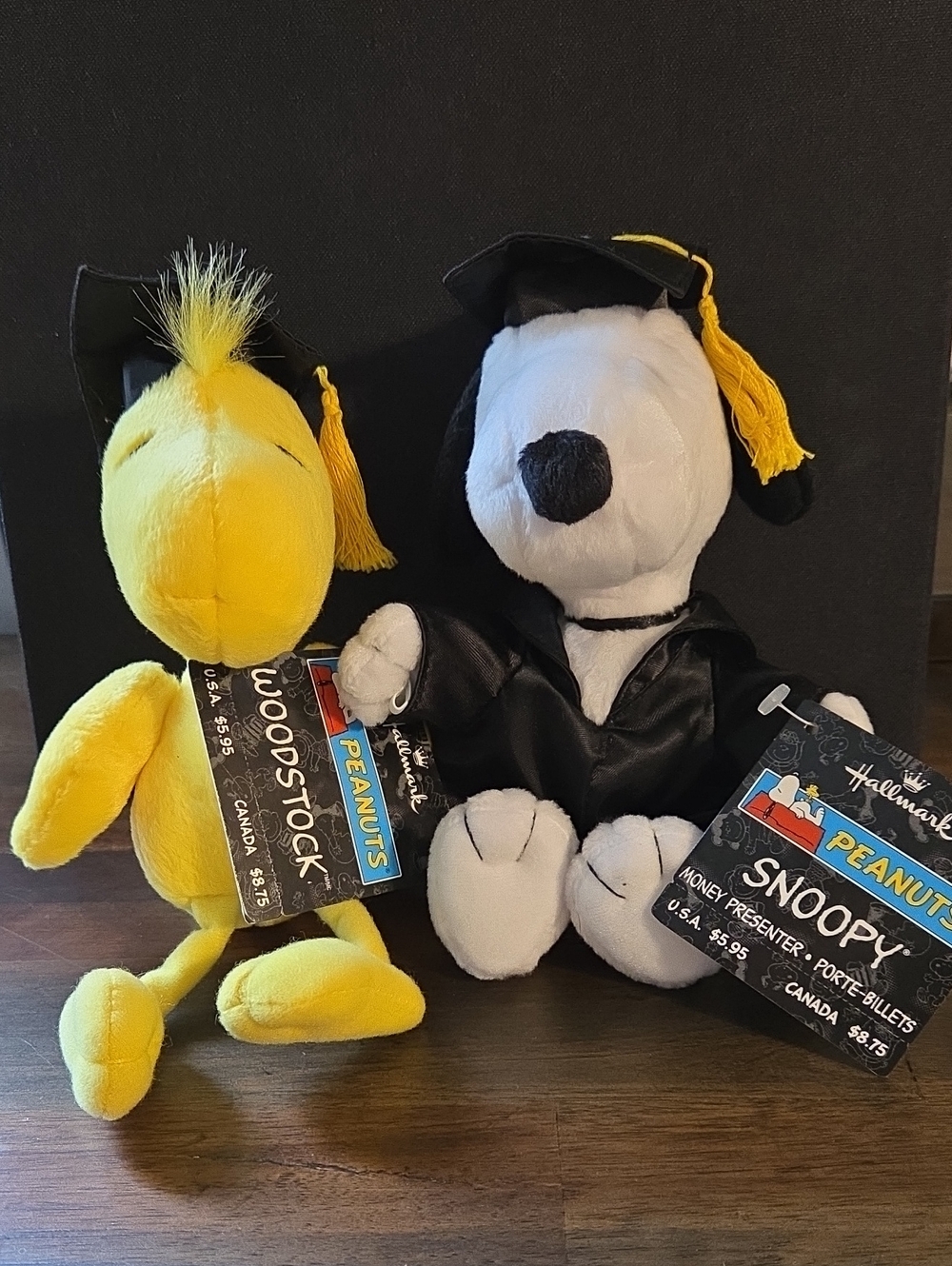 Hallmark Peanuts Woodstock & Snoopy Plush Graduates - Yellow, White, Black